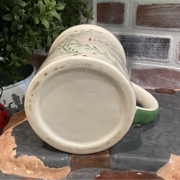 🟢 Vintage - Ceramic Crafted “Peace” themed Coffee or Tea Mug / Cup - Huge - Nice - Picture 6 of 9